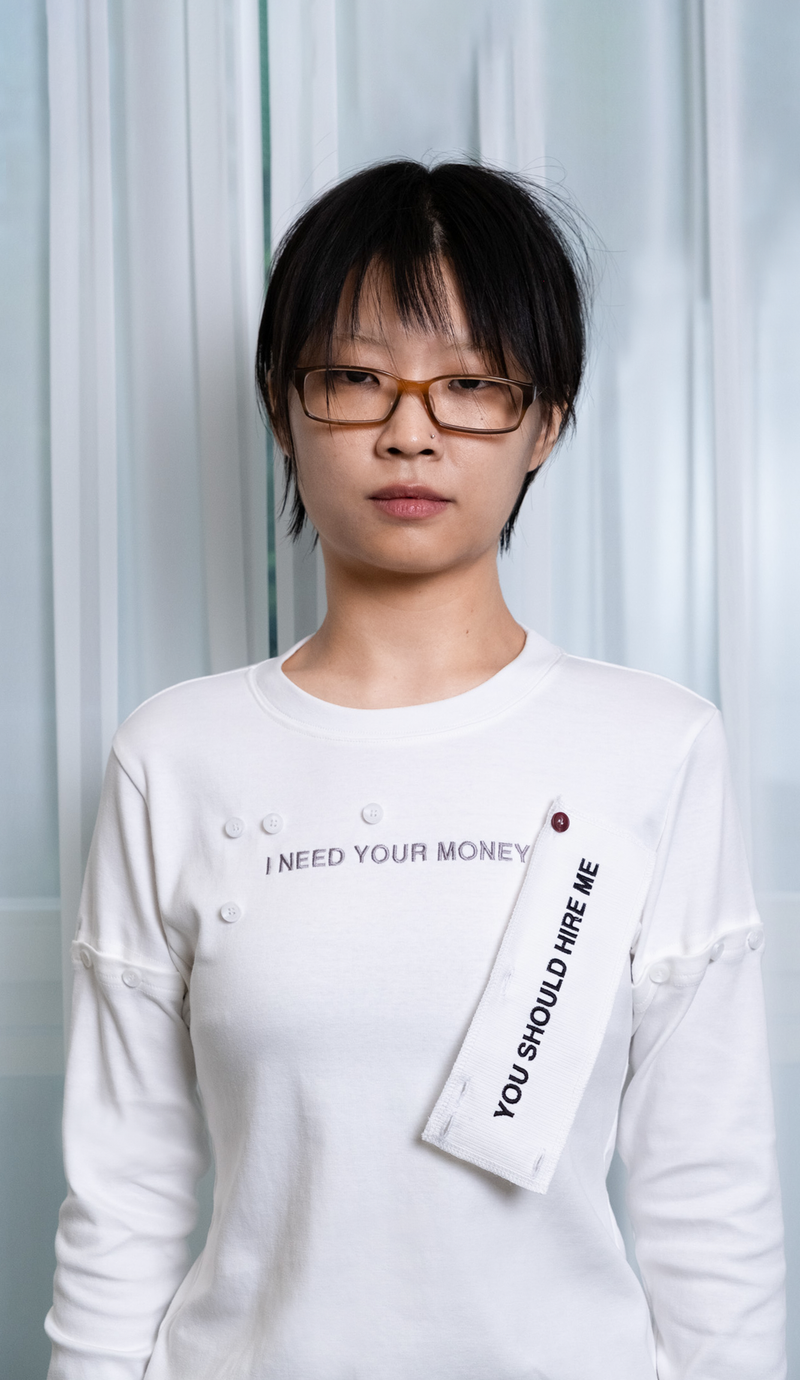 "HIRE ME" CONVERTIBLE LONG SLEEVE (WHITE)