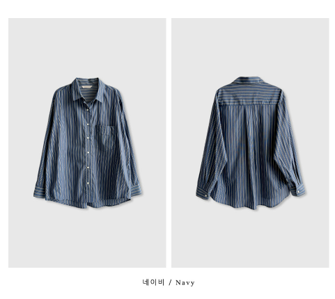 Early Stripe Oversized Shirt / 2 colors