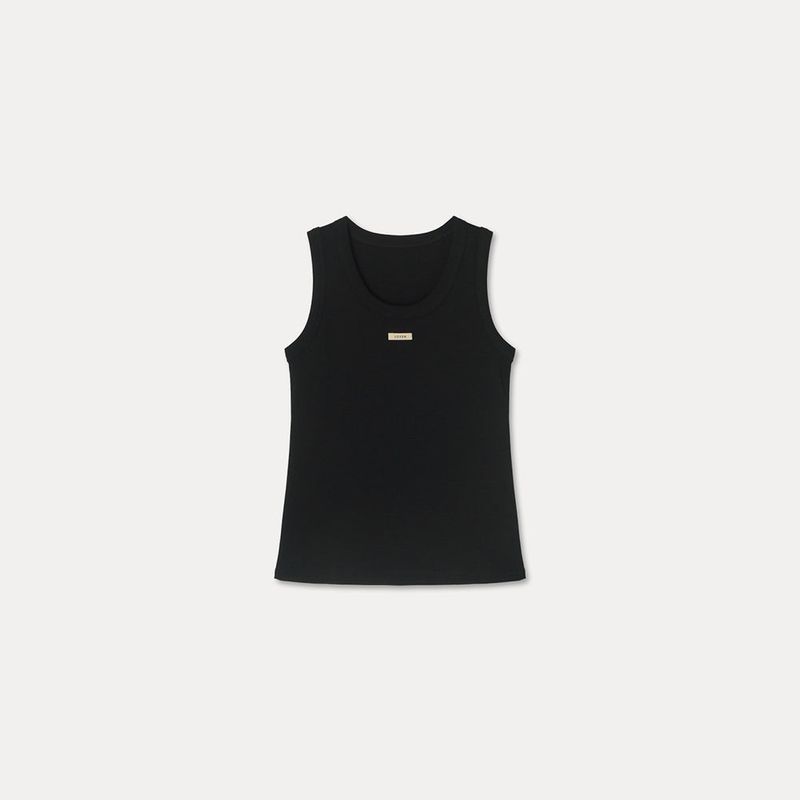 Loventina（ラヴェンティナ）の「Cotton Label Sleeveless_Black（Tops）」