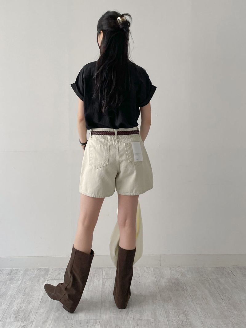 Oxford Cotton Half-length Shorts