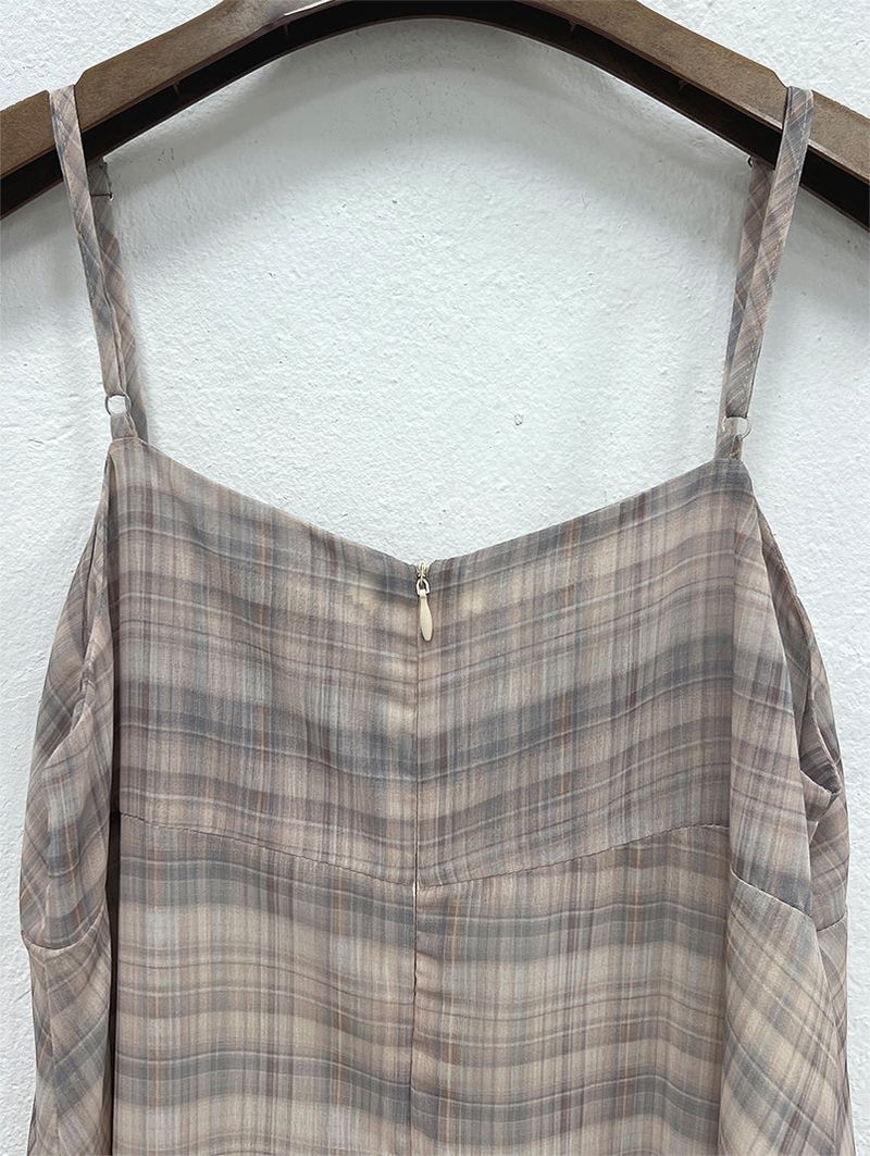 MAUVE CHECK MINI DRESS (3C)