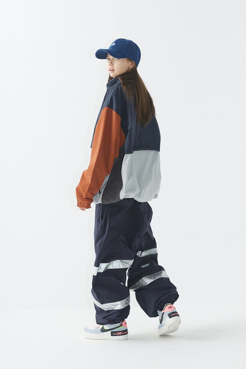 BSR2223FWJK056 MCS WIDE JACKET NAVY BROWN
