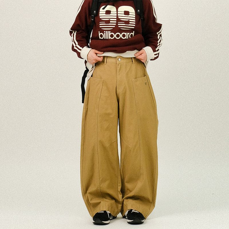 SEMIKAJI（セミカジ）の「CO Hearts Patch Cottom Wide Pants（Pants）」