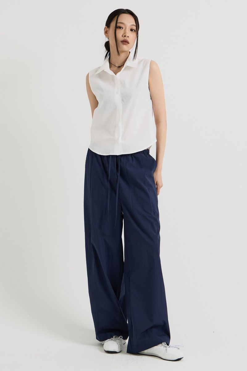 Cotton sleeveless shirt, White