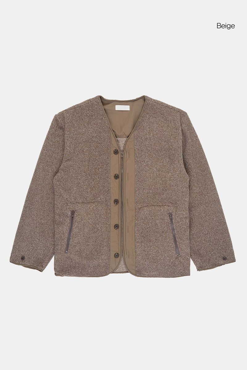 Maribo collarless fleece cardigan