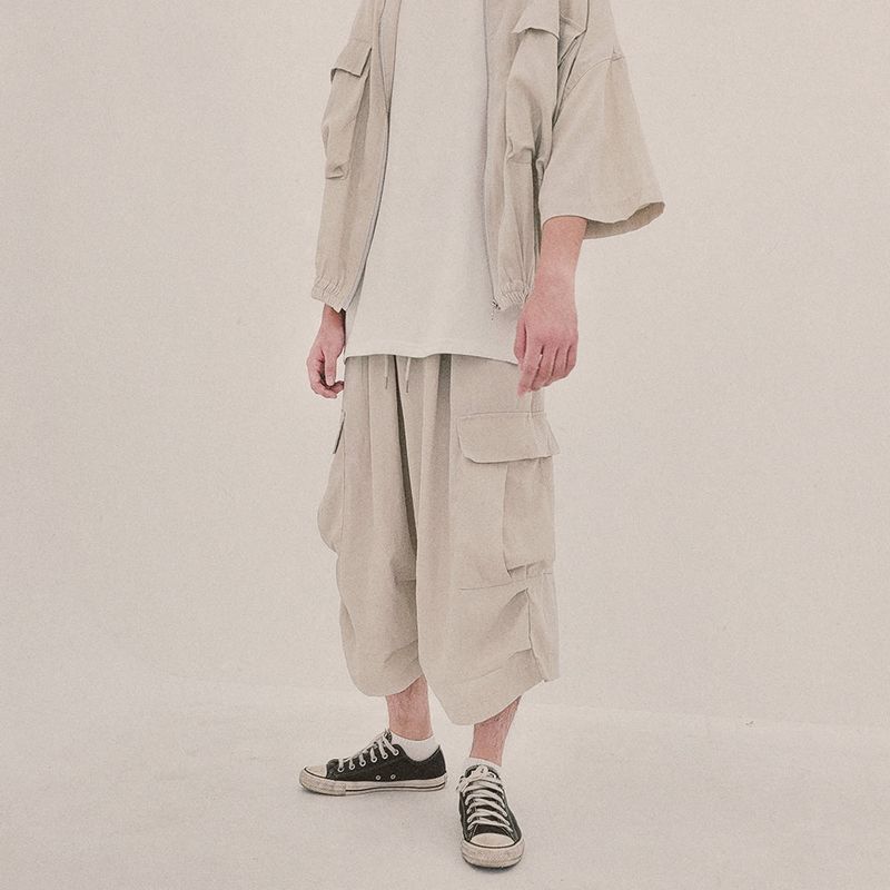 street shape capri shorts_beige