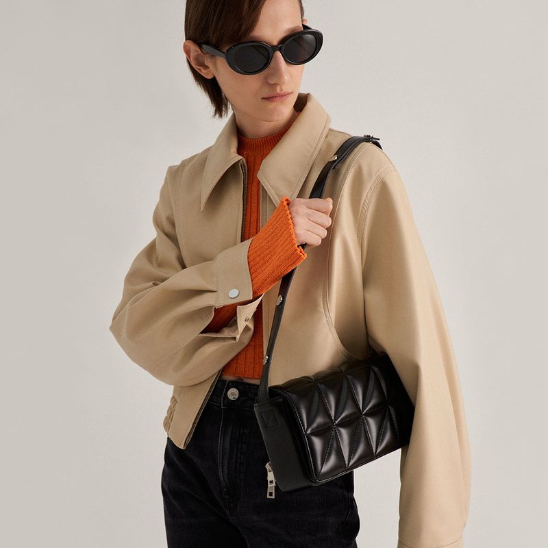 MUNIER（ミュニエ）の「QUILTED FLAP BAG_BLACK（Bags）」
