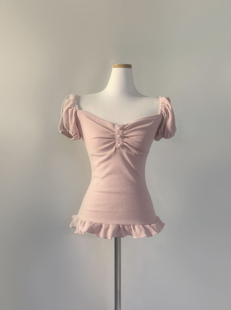 Rudica Puff Frill Top (light pink)