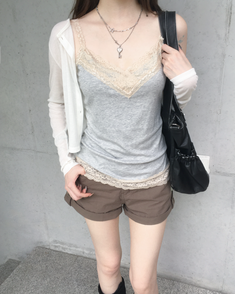 Cotton roll up shorts