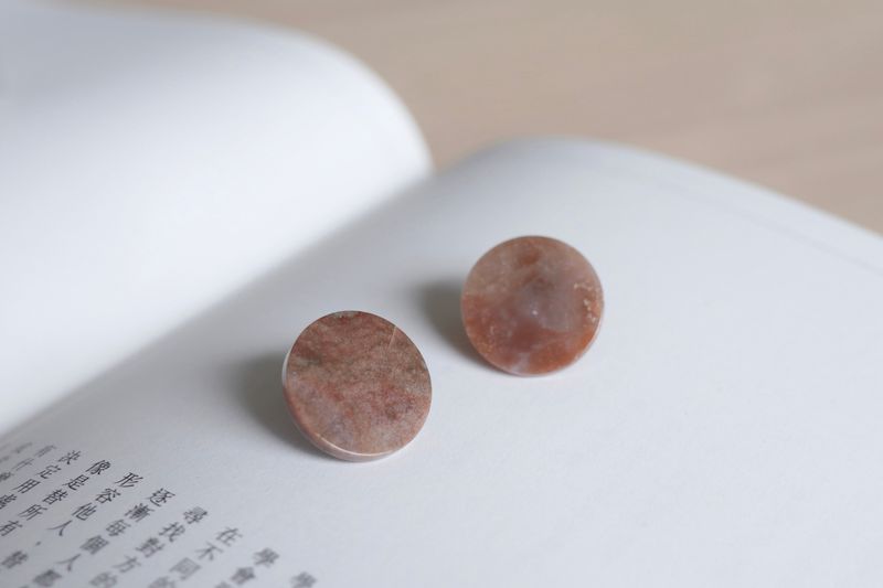 Garden Agate Circle Pierce handmade