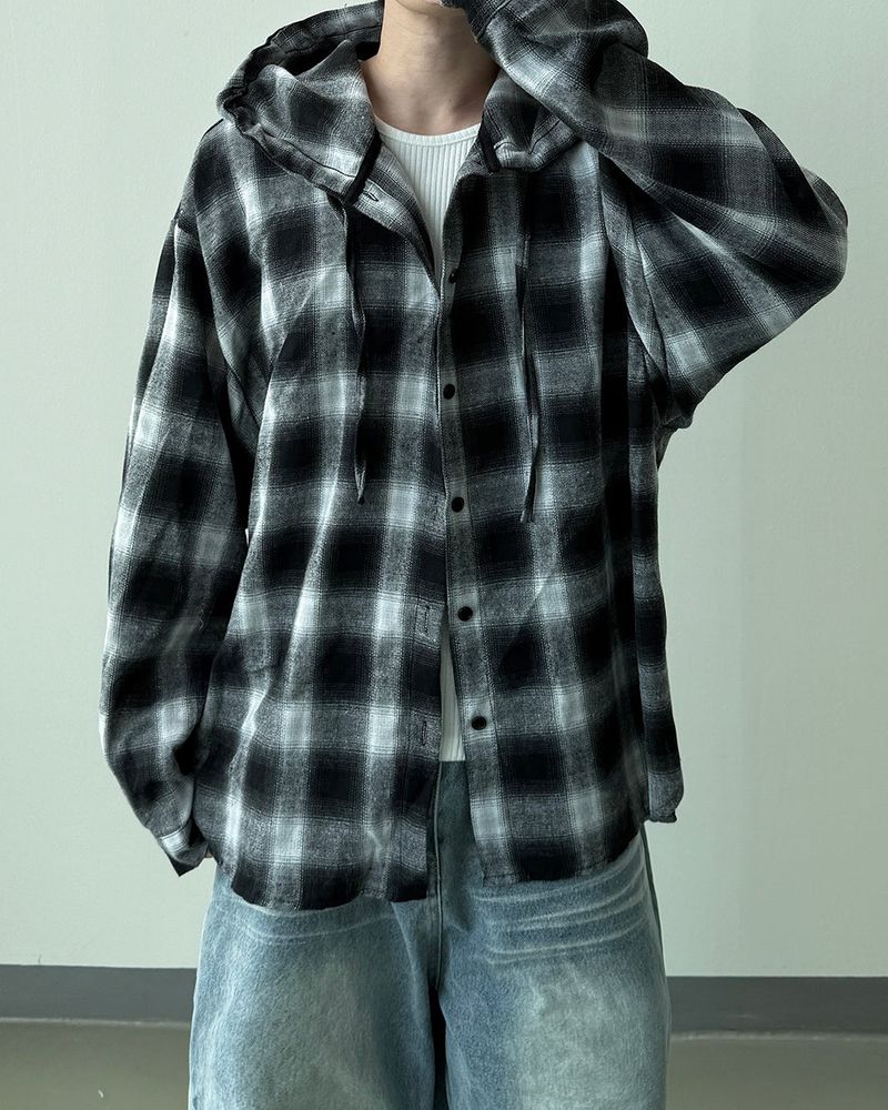 Plan check hood shirt