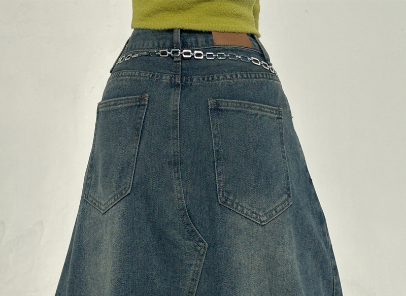 Y2K PEARL SILVER CHAIN BELT