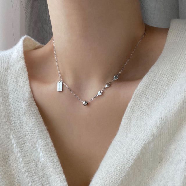 shii Ball Simple Heart Two Way Handmade Necklace