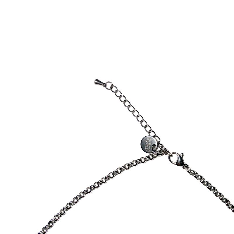karen silver suede pendant necklace