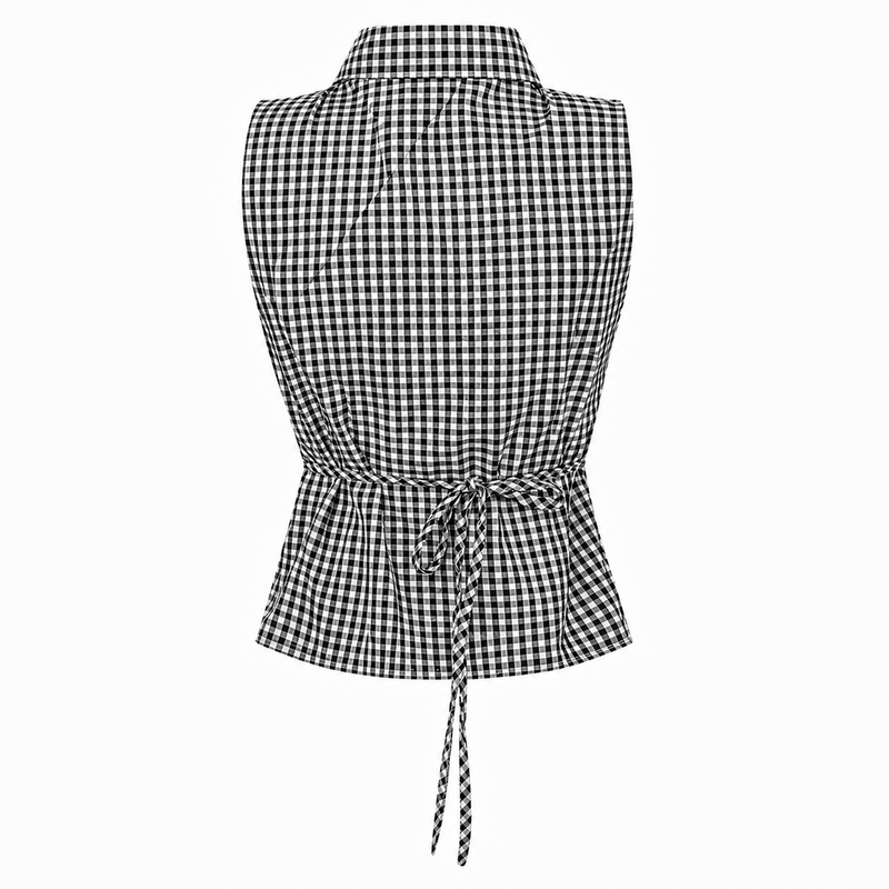 Noelle Gingham Scarf Blouse