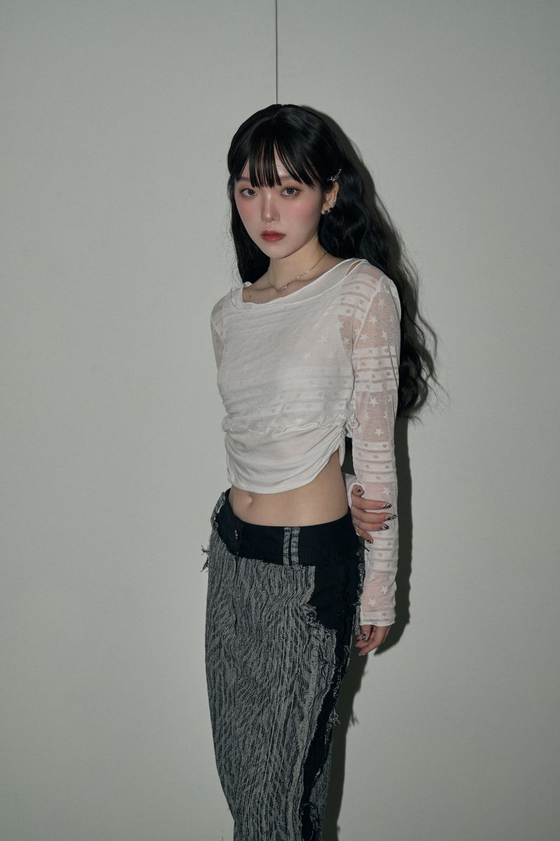 star layered top  - ivory
