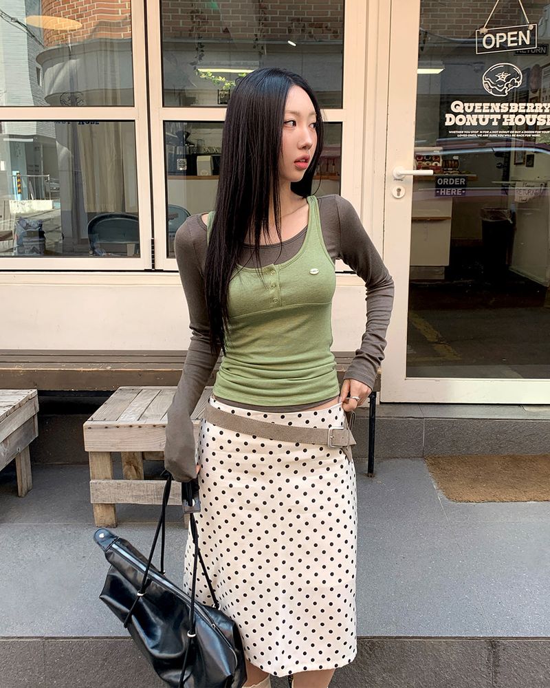 [ORIGINAL] Corinne Dot Midi Skirt