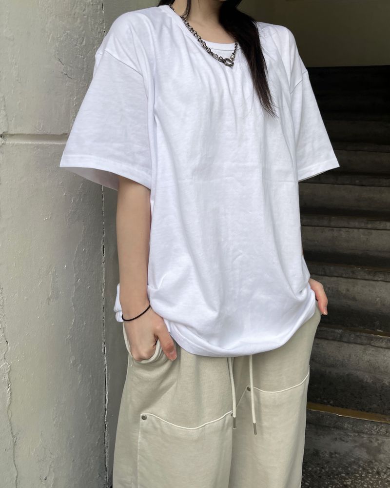 Layered Over U-neck T-shirt
