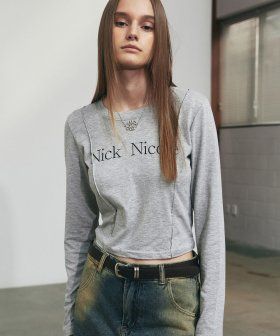 NICOLE PINTUCK LS CROP TOP_OLIVE