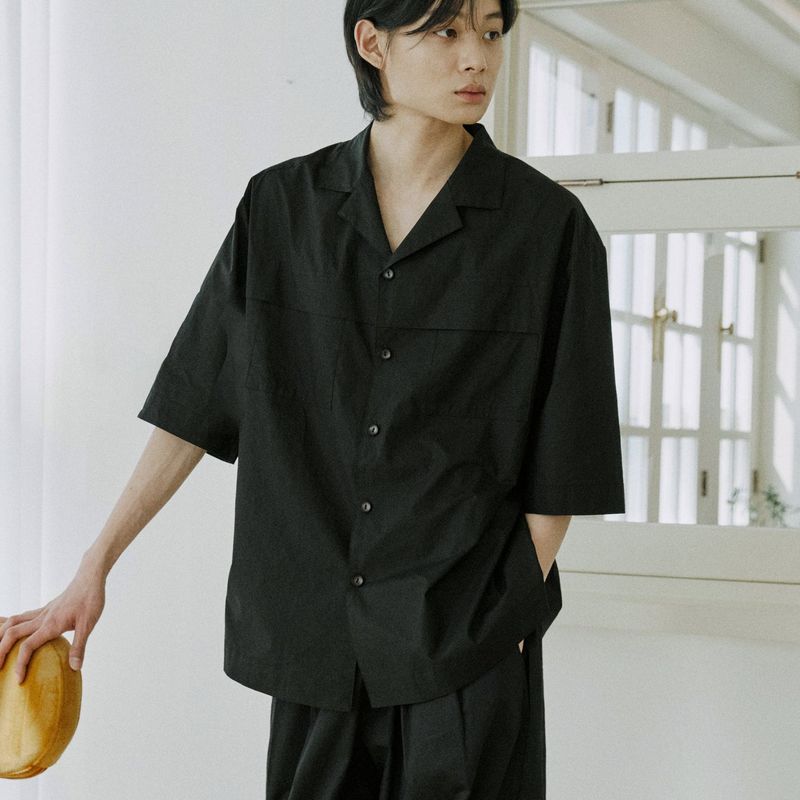 malen（マレン）の「unisex folding shirts black（）」