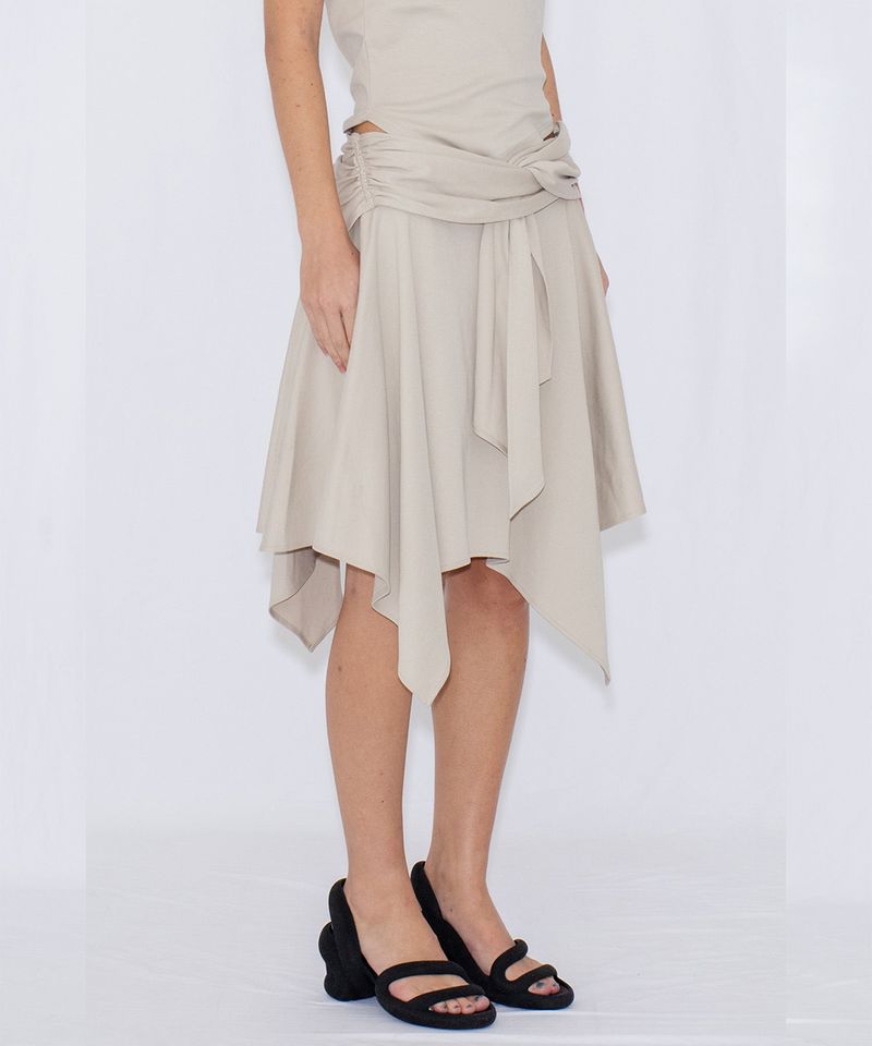 ASYMMETRIC DRAPE SKIRT