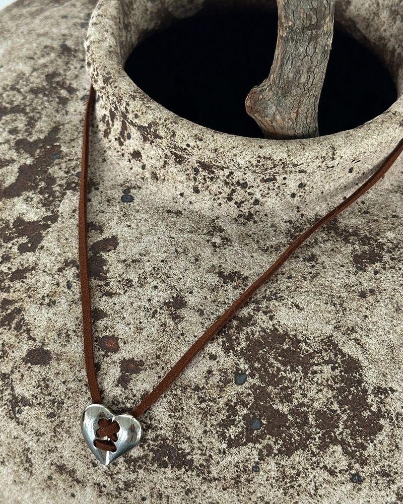 Heart Ethnic Suede Necklace