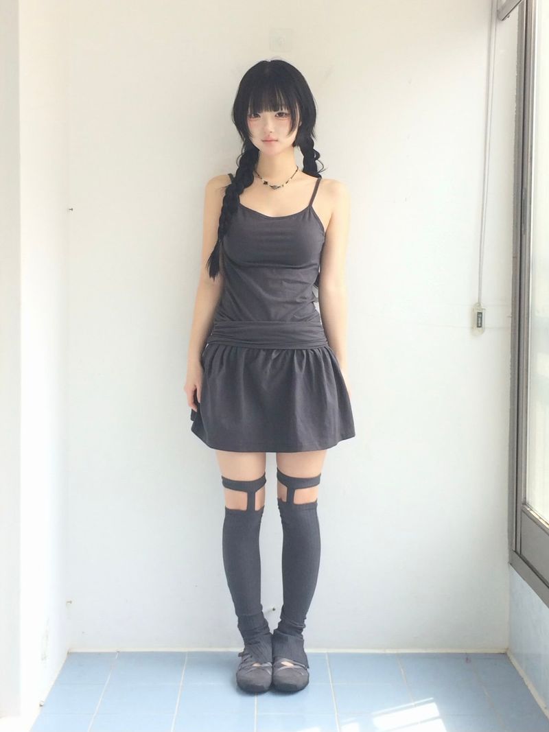 Shirring Flared Dress