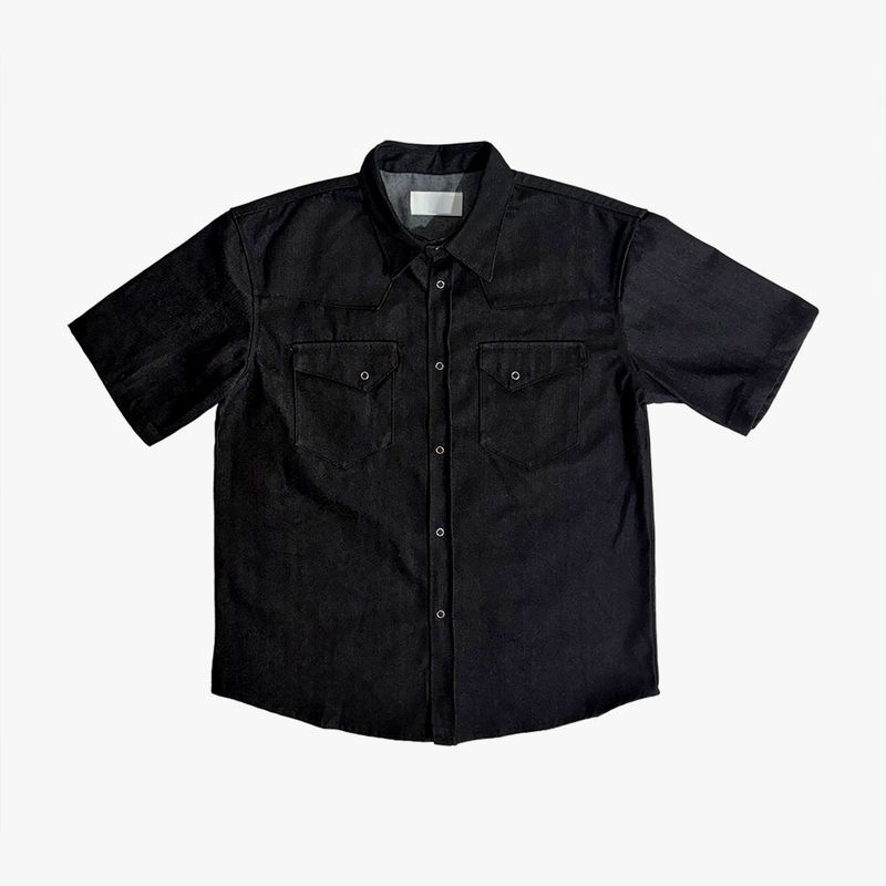 Leaf denim western short sleeve shirt
