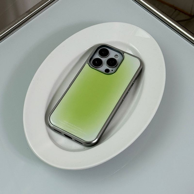 [MADE] silver blusted epoxy bumper case - melon cream
