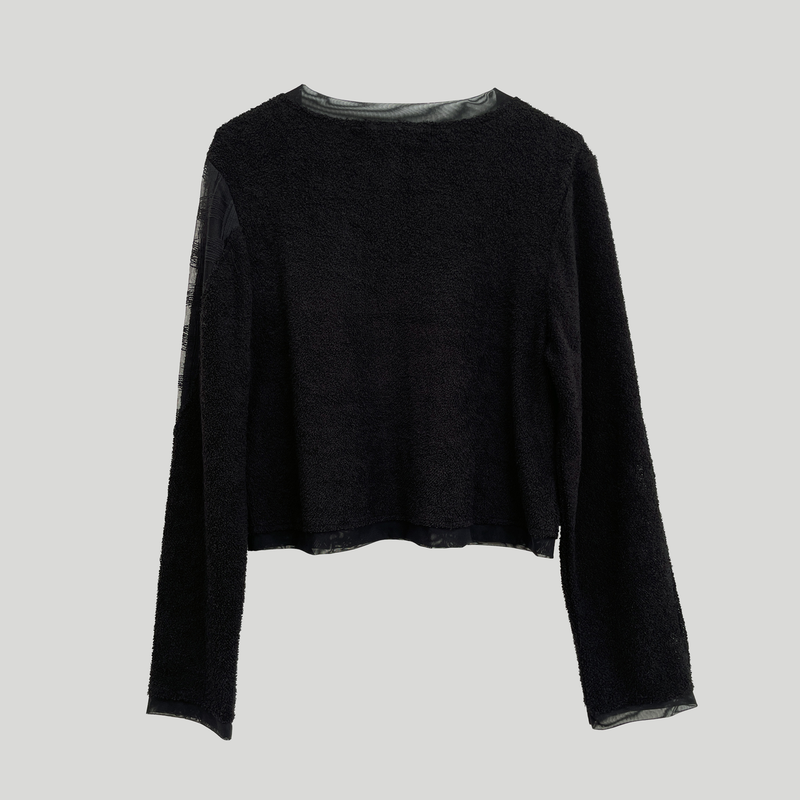 CHECK COMBI TERRY TOP