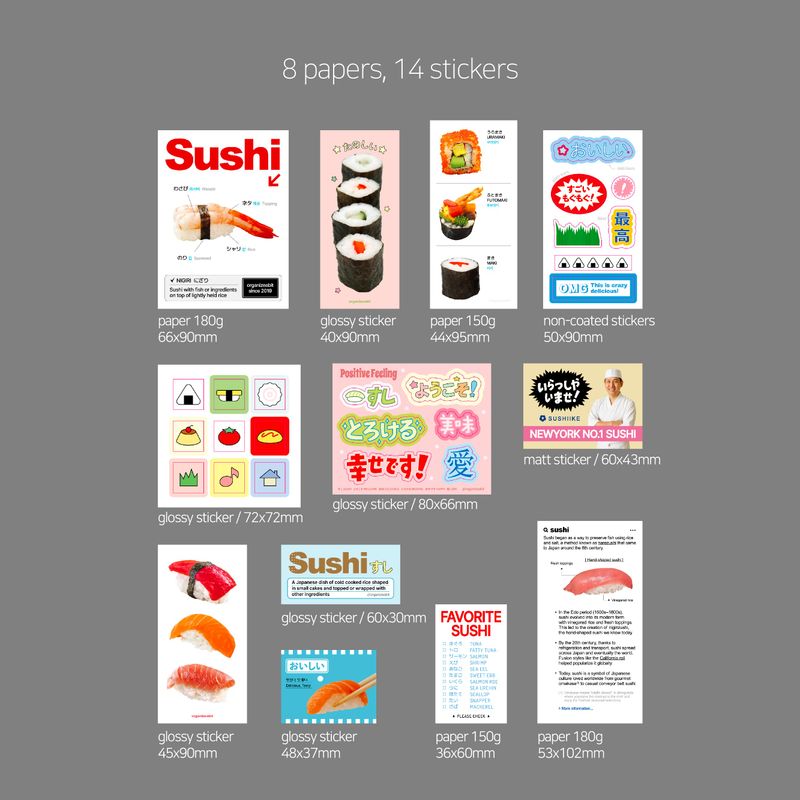 oab sushi pack / scrap sticker set