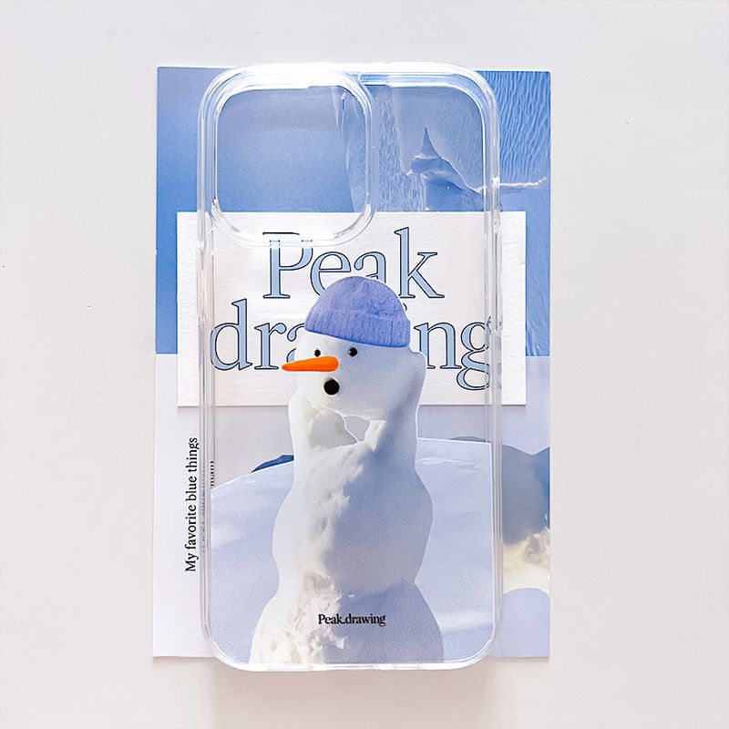 Picky snowman jelly hard case (clear)