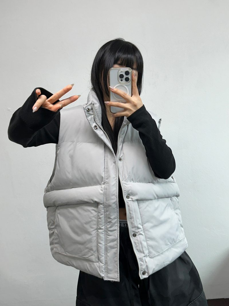 OVER WIDE VEST PADDING🩶🤍🖤☁ - 4 COLORS