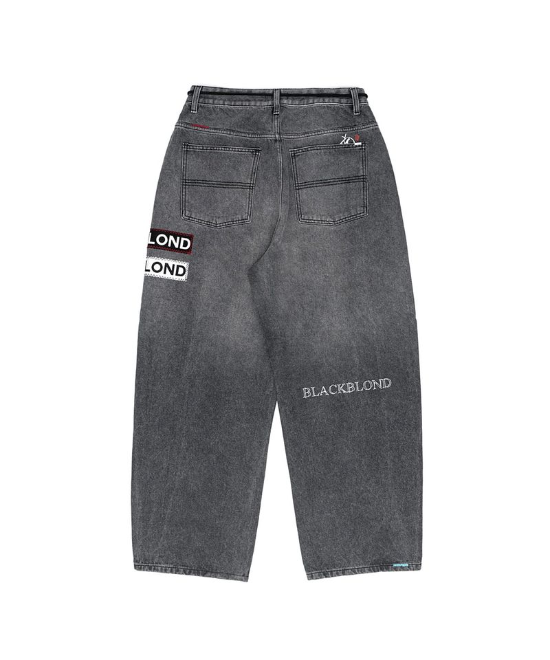 BBD Pop Clash Multi Patch Denim Pants (Vintage Black)