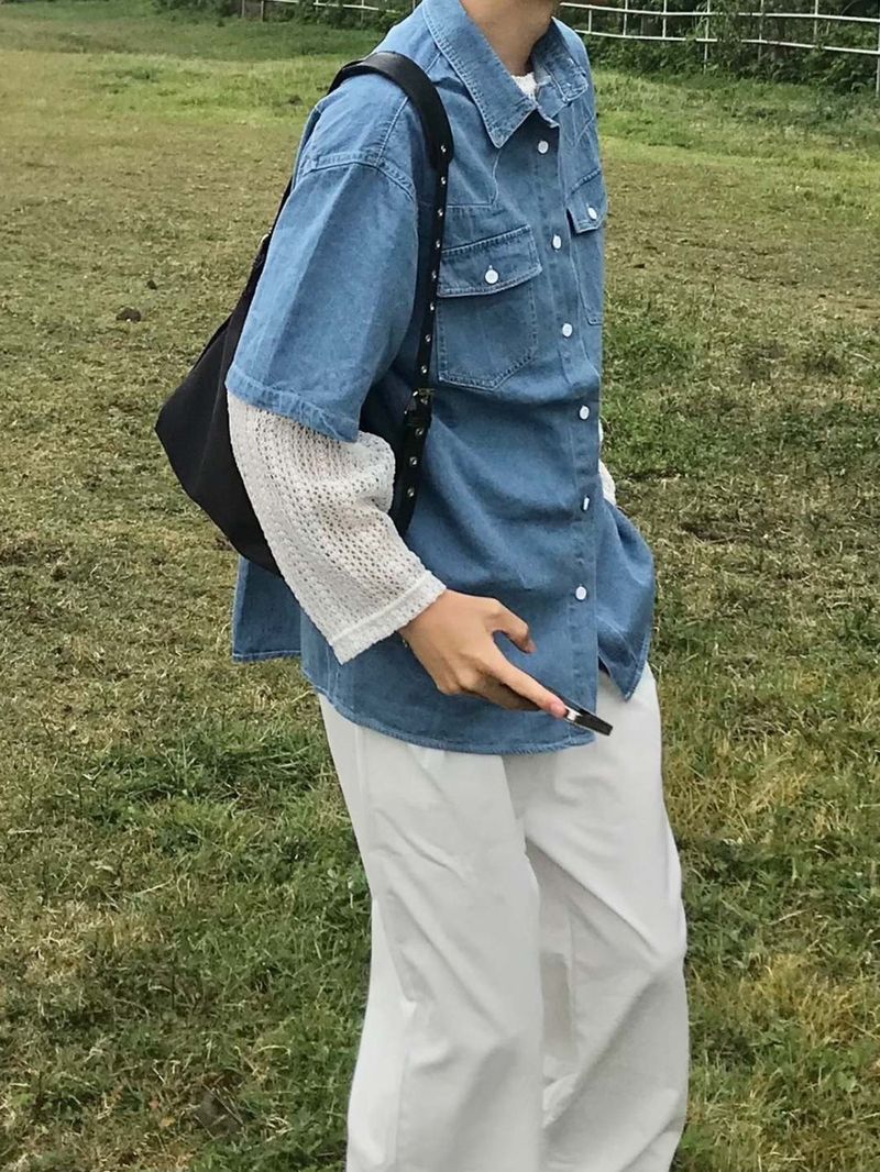 Kaven denim short sleeve shirts