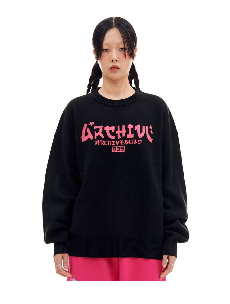 ARCHIVE BOLD(アーカイブボールド)の「JP LOGO KNIT (BLACK)(Tops)」