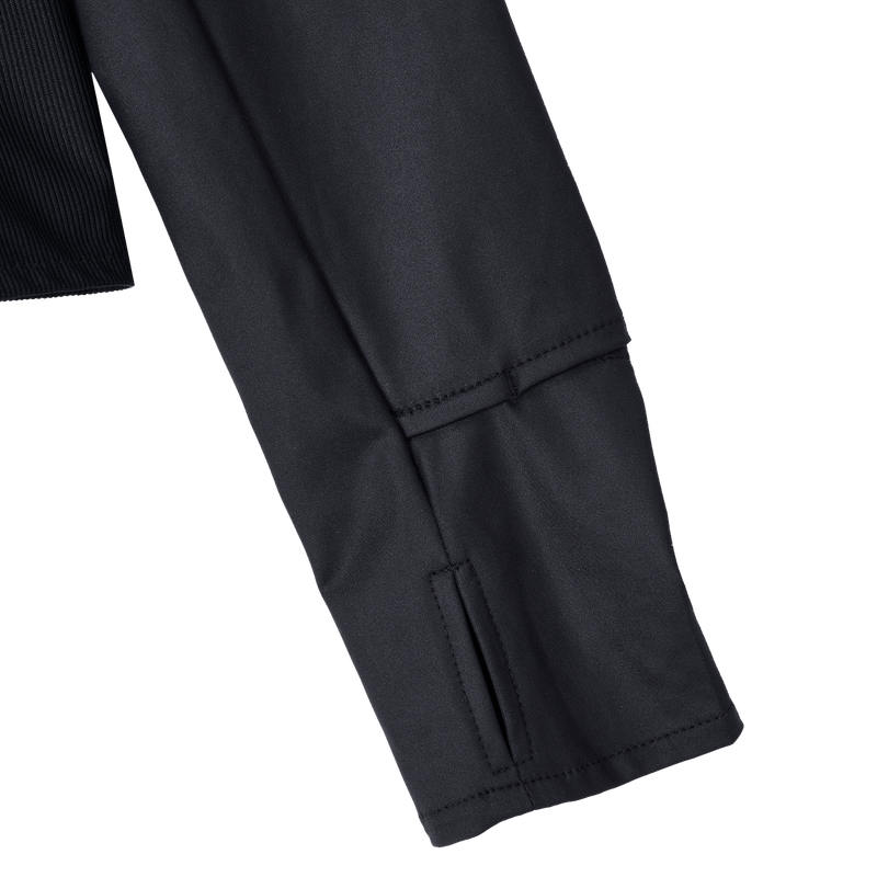 Slim Nylon Fingerhole Zip-up - BLACK