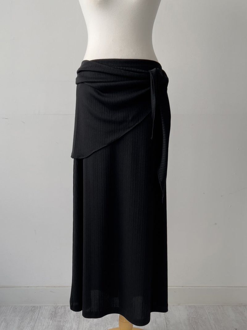 [Scarf SET] Pleated H-Line Long Skirt