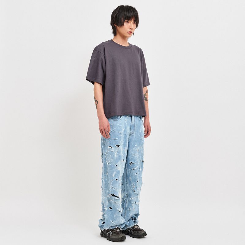 Men's Crop T-Shirt Charcoal