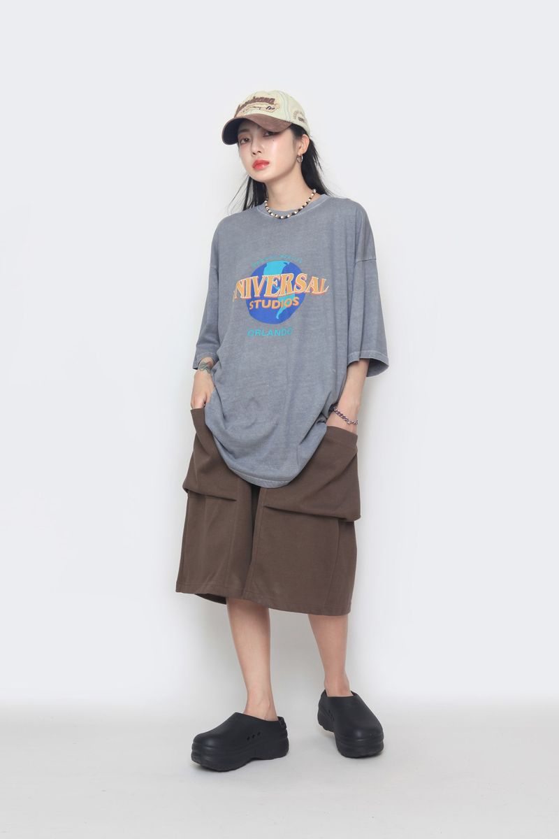Double-Pocket Balloon Half Pants