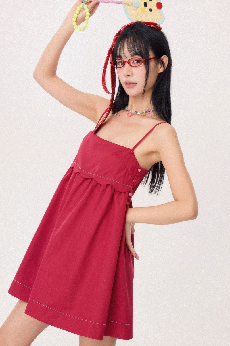 Dear Days Puffy Mini Dress (Red)