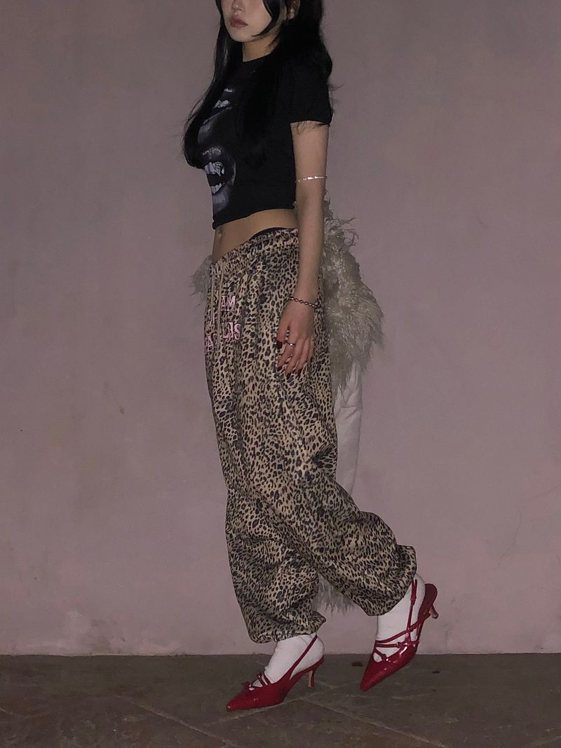 (2 Type) Patterned Wide Sweatpants