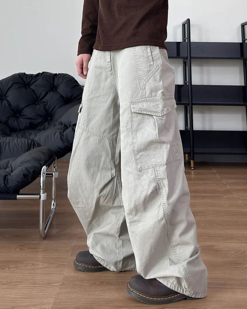 Cerne Dying Washed Curved Cargo Pants