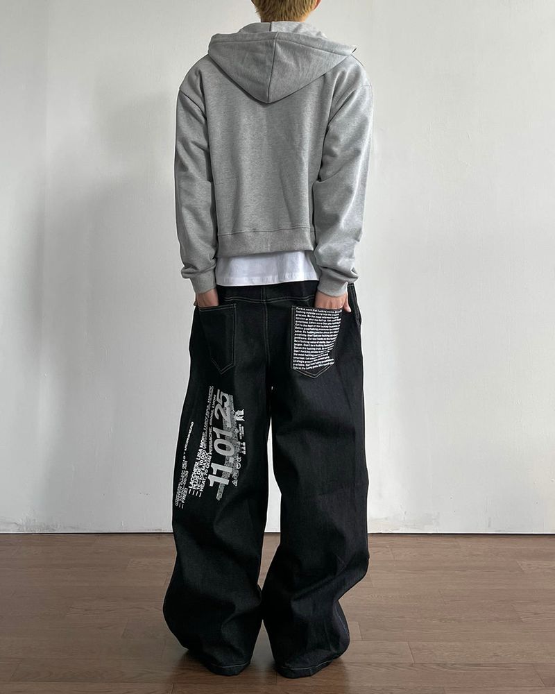 Leon Lettering Denim Pants