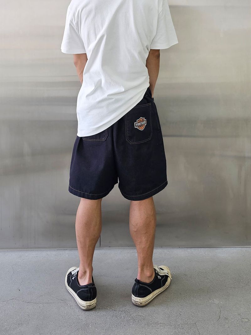 VENTIQUE Flame embroidery Bermuda Shorts 2color