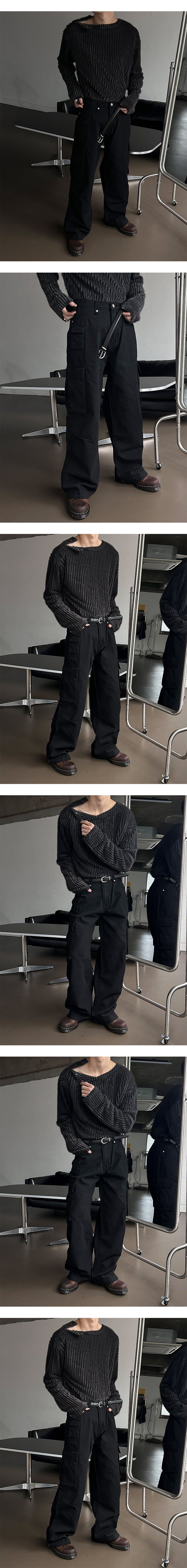  [S/S] Stripe snap henry neck sleeves(2color)