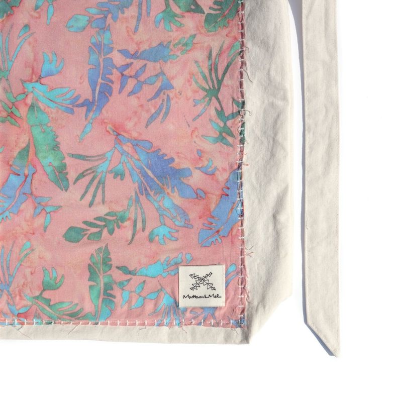 [Patchwork Canvas Bag] Banana Leaves - Pale Pink