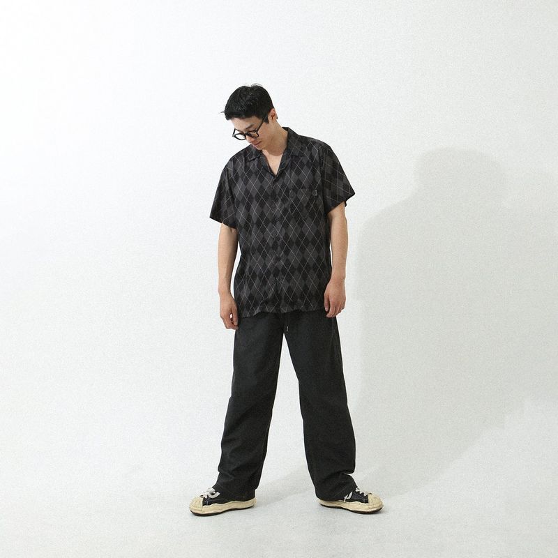 ARGYLE FUNK HALF SHIRTS BLACK