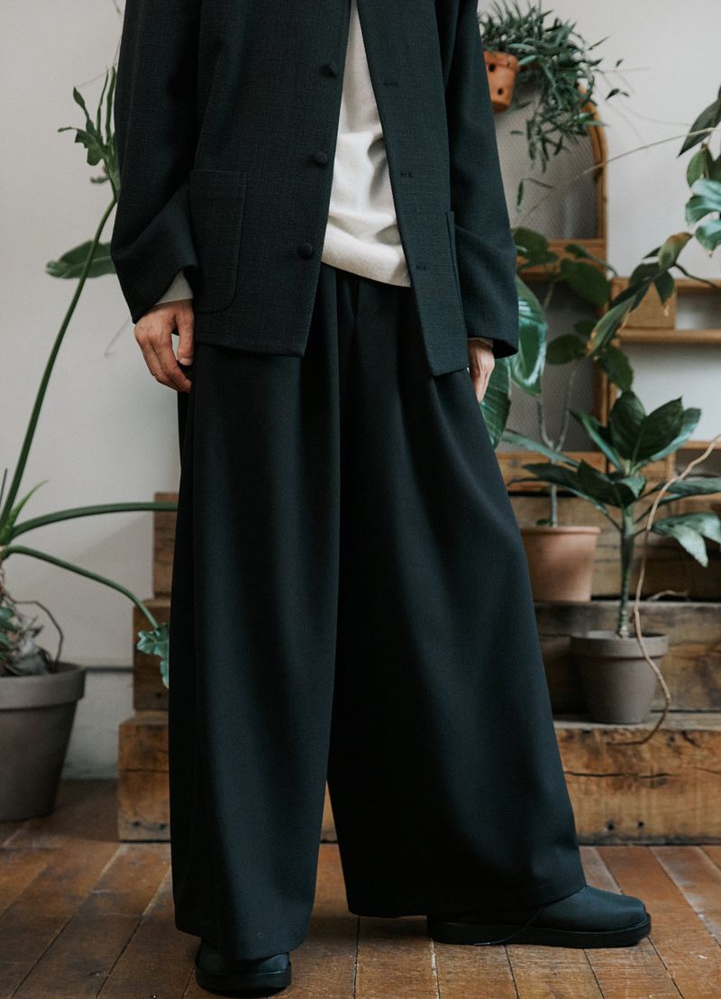 unisex side wide pants black