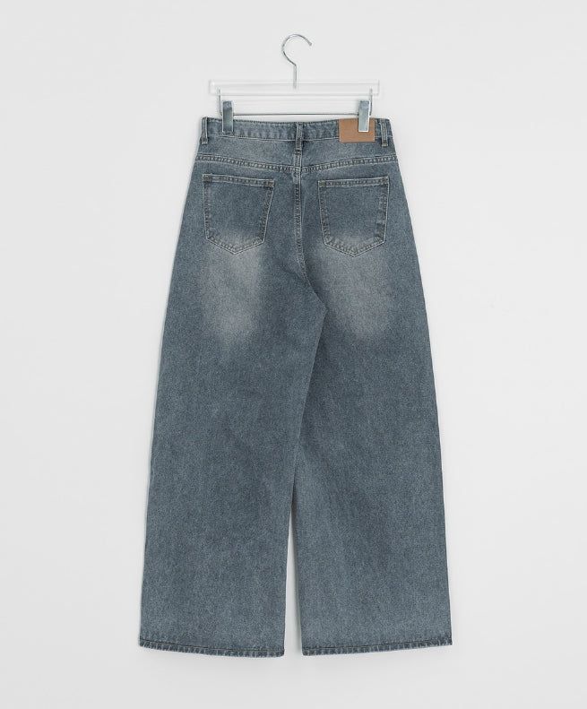 Lunen Washing Wide Denim Pants
